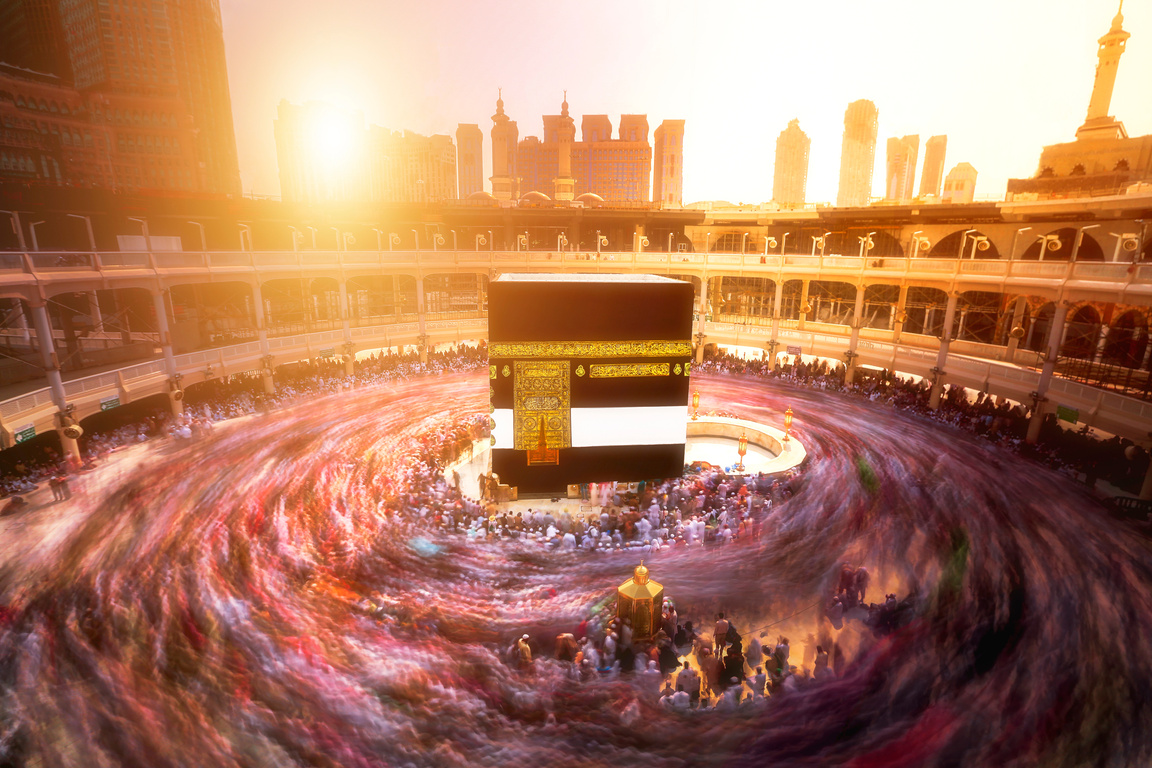 Kaaba in Masjid Al Haram in Mecca Saudi Arabia